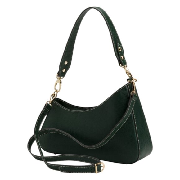 DIVINA FIRENZE Made In Italy Leather Crinkle Shoulder Bag - Picture 3 of 3